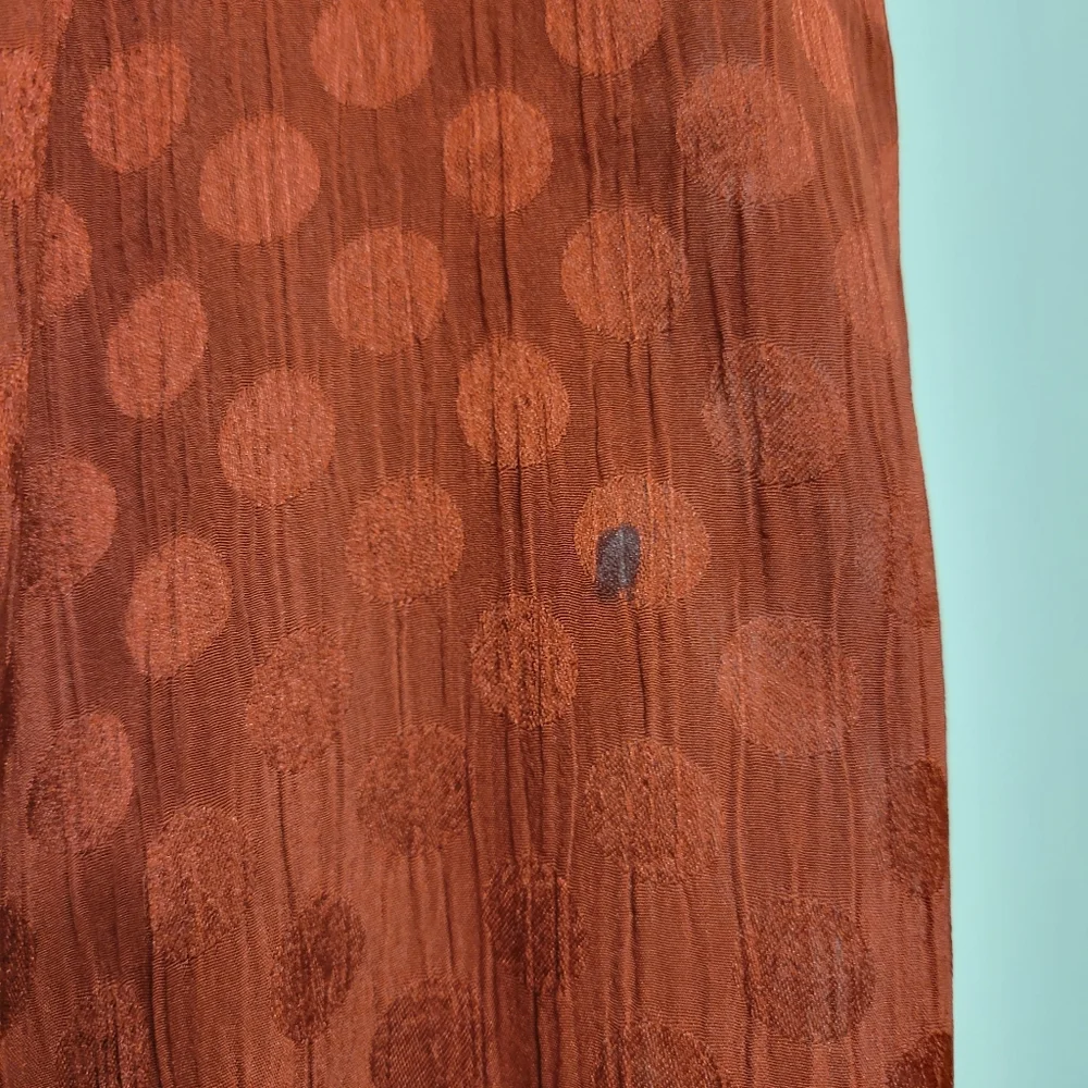 Women's Max Studio Burnt Orange Long Sleeve Flowy Blouse, Size Large - Picture 14 of 16